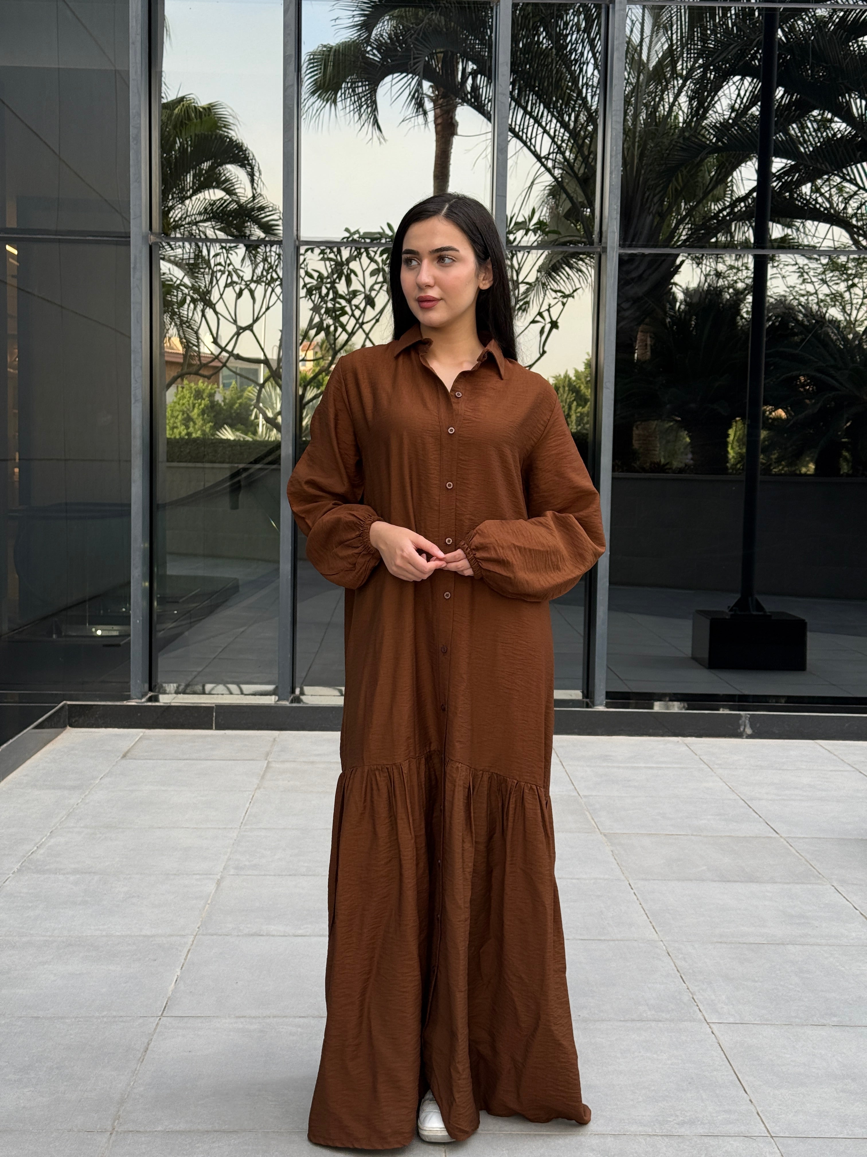 brown dress in spanish Brown Spanish Sleeve Custom Designed Embroidered Evening Dress